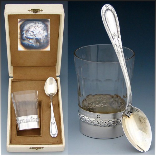 Antico set tazza cucchiaio - set, e