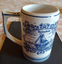 Boccale birra Heineken in ceramica di Delft dipinta a mano