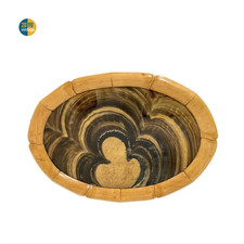 Vassoio vintage in legno vetro