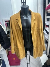 Giacca In Pelle Di Renna Donna Woman Tg50 Senape LLV1660