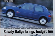 Original 1997 Autocar mag Driving Report, the new PEUGEOT 106 RALLYE