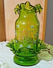 ANTICO PORTA CANDELA LAMPADA OLIO MURANO VASO VETRO SOFFIATO LUME LIBERTY RARO