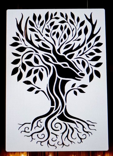 Testa cervo albero - testa, di