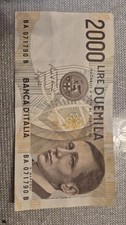 BANCONOTA ITALIANE LIRE 2000 monete Italia in carta soldi banconota di MARCONI