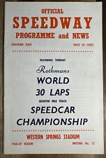 Programma di corse automobilistiche Western Springs Nuova Zelanda 1968, campionato auto velocità