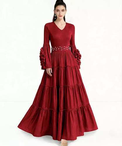 Abito donna rosso lungo - donna,