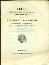 GUIDA PER L'ESPOSIZIONE TRIENNALE 1851-1852-1853 LIBRI ANTICHI/MODERNARIATO