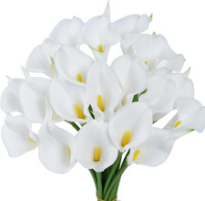 Fiori Artificiali Giglio Di Calla 20 Pezzi Mazzo Di Fiori Bianco Fiori in Lattic