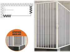 BOX PARETE VASCA IN PVC BRIXO 'PIRANHA' 70x160x170 - 2 LATI APERTURA ANGOLARE