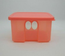 Tupperware Fridgesmart Piccolo Quadrato 4 1/2 Tazza Rosso-Arancio Nuovo
