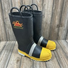 Stivali uomo Thorogood Hellfire taglia 10M gomma nera Firefiter punta acciaio 807-6000