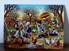 BRENNO BENATTI OLIO SU TAVOLA - PITTORE NAIF PIEVE GUASTALLA REGGIO