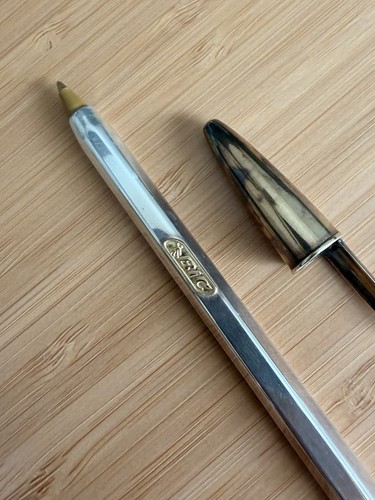 Penna sfera bic argento - in,