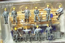  HO Preiser 10220 DIECI operai edili con accessori: scala 1/87 FIGURINE 