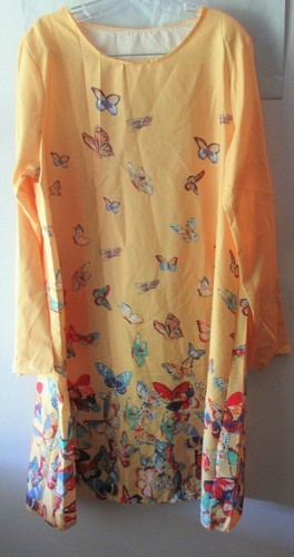 Abito farfalla giallo con - abito,