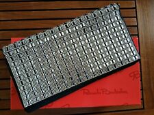 RENATO BALESTRA Borsa donna, raso nero, piccola, strass argento,cerimonia,laurea