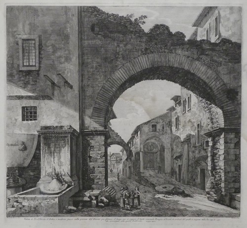 Antica incisione veduta di - antica,
