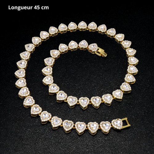 Collier tennis cristal - de, en