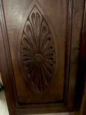 armadio antico con 4 ante, Con Intarsi Sulle Antine, foderato In Carta