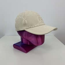 Cappello berretto baseball Gucci GG Monogram Jumbo jacquard tela bianco taglia L