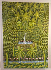 Dipinto acrilico su tela " Arte Naif " Misura XXL  (147cm x 101 cm)