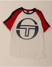 SERGIO TACCHINI T-shirt uomo grafica top piccolo bianco colorblock cotone BO11