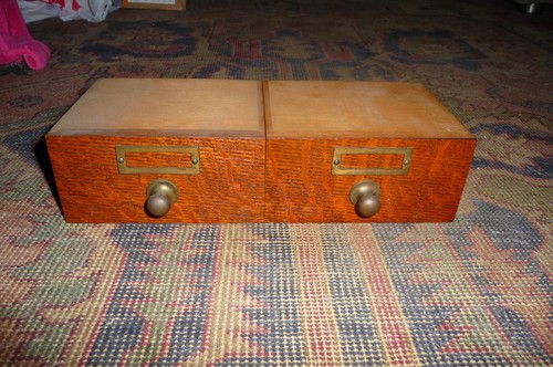 Two original antique oak - (2),