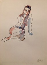 Nudo di donna - Acquarello e