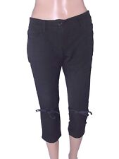 Pantalone Da Donna Denny Rose Taglia 38 W24 Xs Extra Small Nero Capri Lacci