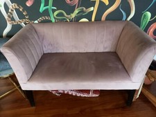 Divanetto in velluto rosa antico - dimensioni L112xP56xH72 cm