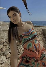 Tuta ZARA arancione stampa top