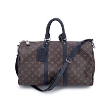 Autentica borsa da viaggio Louis Vuitton Monogram Macassar Keepall Bandouliere 45