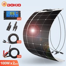 Pannello Solare Flessibile 100W 200W Monocristallino Dokio,Per Ricarica Batteria