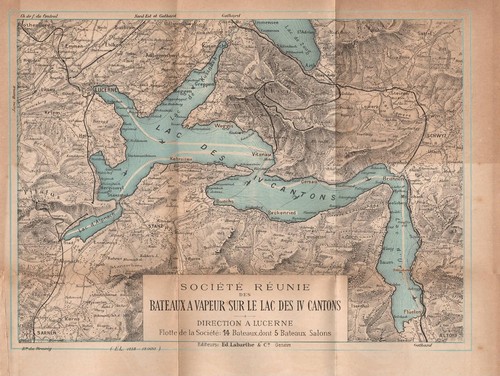 Carta geografica antica - , lago