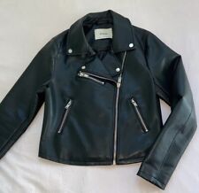 STRADIVARIUS Giacca giubbotto ecopelle similpelle nero donna ragazza taglia L