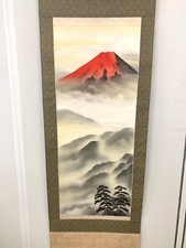 ROTOLO DA APPENDERE Decorazione Quadro Giapponese, Montaggio Rosso FUJI 73 Pollici Sugihara