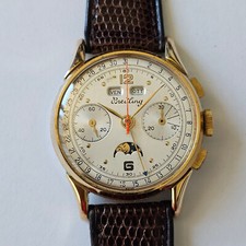 BREITLING-DATORA-CRONOGRAFO-TRIPLE DATE MOONPHASE-RUOTA A COLONNE-VENUS 195-RARO