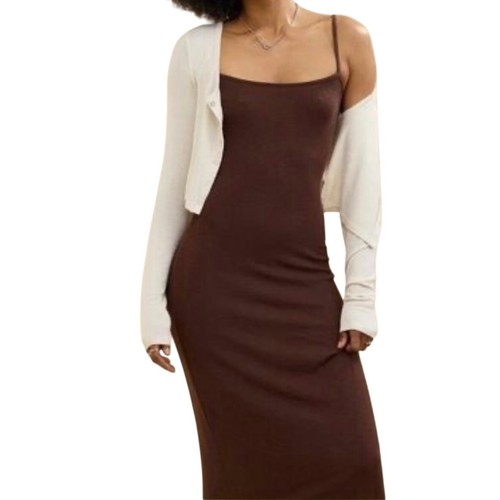 Maxi abito aerie marrone - abito,