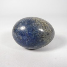 SCULTURA UOVO UOVA MARMO ALABASTRO PIETRA DURA MINERALE VINTAGE EGG STONE BLU