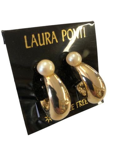 Orecchini clip oro perla - orecchini,