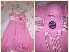 Abito Da Sera Donna Rosa Organza Taglia 42 44 Corto Elegante