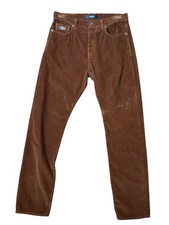 Pantaloni uomo Versace in velluto a coste marrone con logo Medusa – Taglia 32 