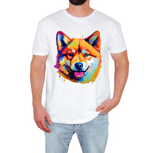 Shirt uomo cane colorata - t-shirt,