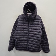 Patagonia piumino maglione imbottito viola cappuccio giacca cappotto taglia large