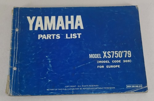 Catalogo parti yamaha - catalogo, modello