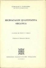Microanalisi quantitativa organica - Marzadro, ESI 1ed 1958 - BUONO