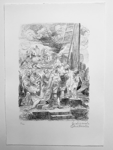 Litografia originale - , di