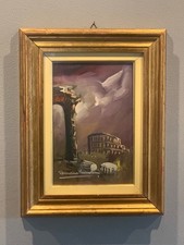 MUSSOLINI ROMANO olio su