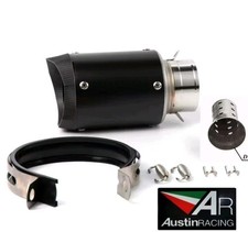 terminale di scarico Universale Moto 60mm Acciaio Inox Silenziatore Ottimo Sound