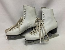 Pattini da ghiaccio vintage SEM made in Canada taglia 36 (8 2/3) bianchi sport